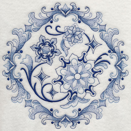 Delft Blue Snowflake Medallion 2