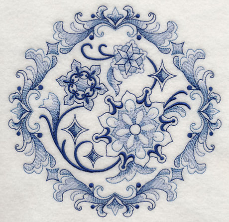 Delft Blue Snowflake Medallion 2