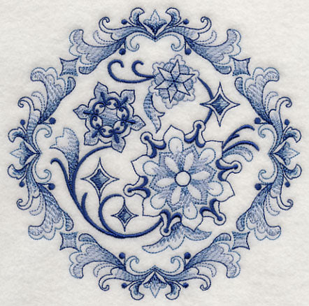 Delft Blue Snowflake Medallion 2