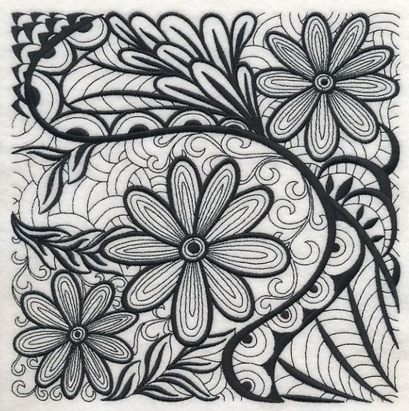 Floral Elegance (Blackwork)