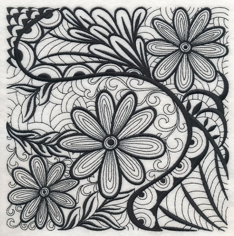 Floral Elegance (Blackwork)