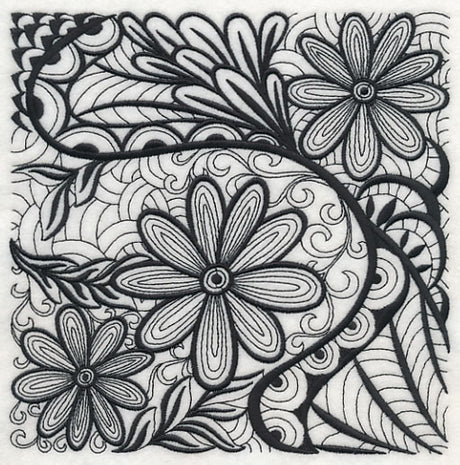 Floral Elegance (Blackwork)