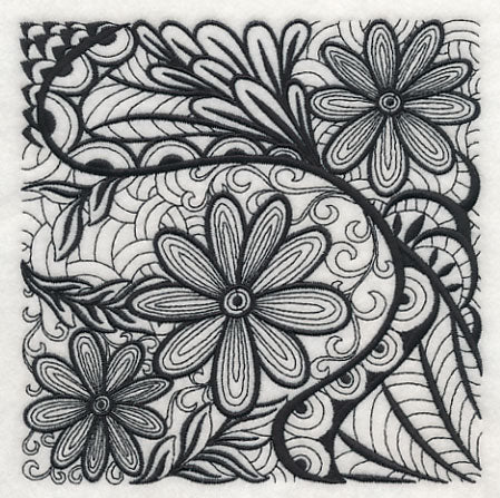 Floral Elegance (Blackwork)