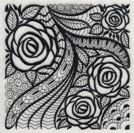 Rose Elegance (Blackwork)