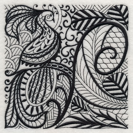 Peacock Elegance (Blackwork)