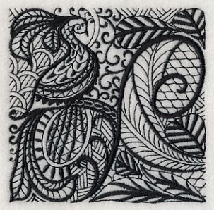 Peacock Elegance (Blackwork)