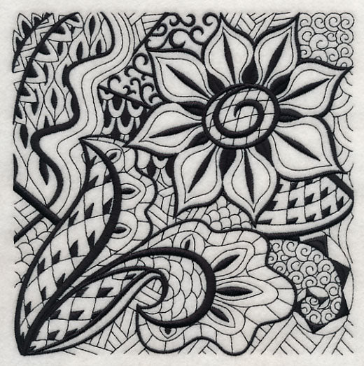Blooming Elegance (Blackwork)
