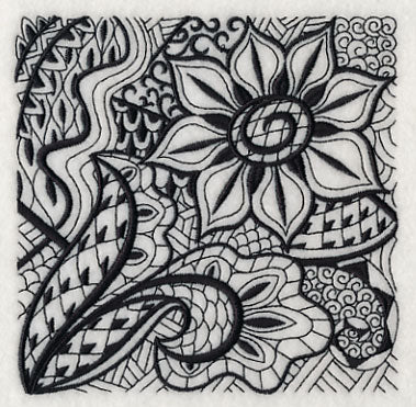 Blooming Elegance (Blackwork)