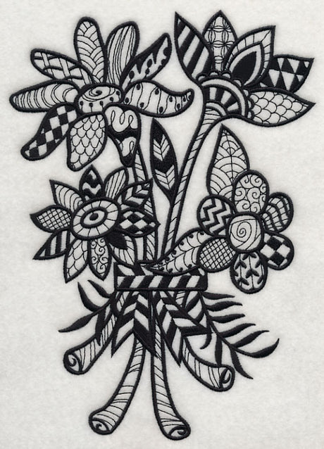 Flowers and Leaves (Blackwork)