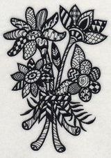 Flowers and Leaves (Blackwork)