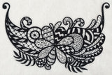 Flowers and Leaves Spray (Blackwork)