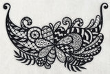 Flowers and Leaves Spray (Blackwork)
