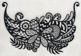 Flowers and Leaves Spray (Blackwork)