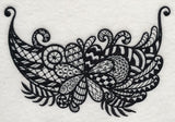 Flowers and Leaves Spray (Blackwork)