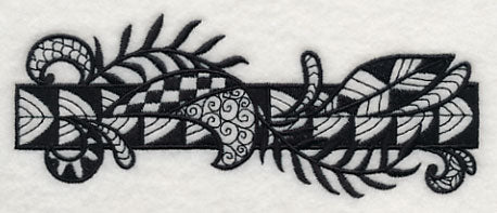 Flowers and Leaves Border (Blackwork)