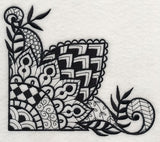 Flowers and Leaves Corner (Blackwork)