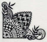 Flowers and Leaves Corner (Blackwork)