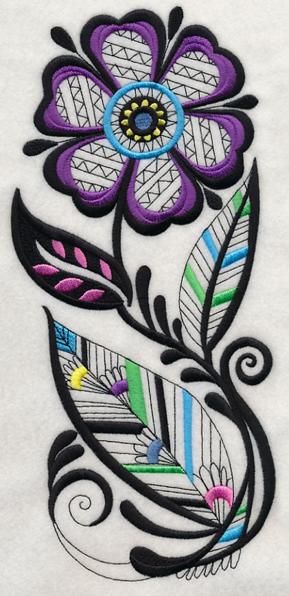 Floral Charm (Blackwork)