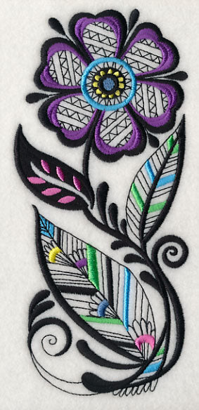 Floral Charm (Blackwork)