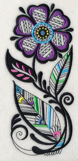 Floral Charm (Blackwork)