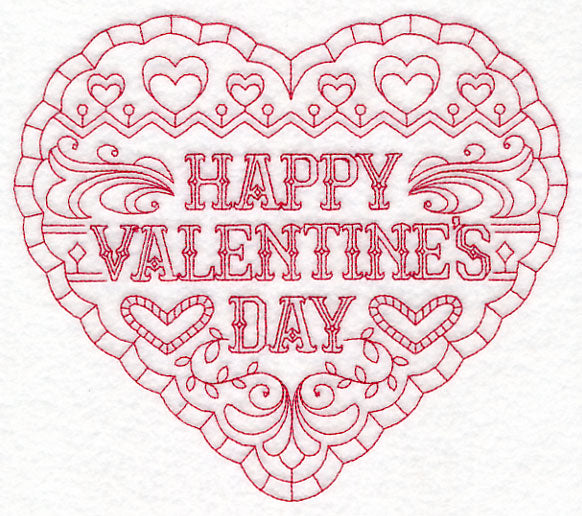 Happy Valentine's Day (Redwork)