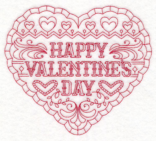 Happy Valentine's Day (Redwork)