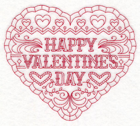Happy Valentine's Day (Redwork)