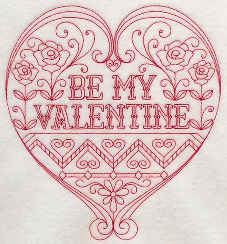 Be My Valentine (Redwork)