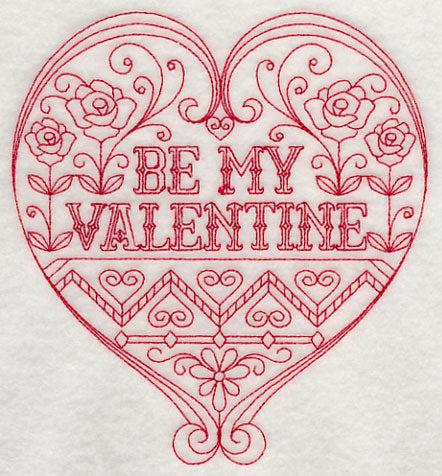 Be My Valentine (Redwork)