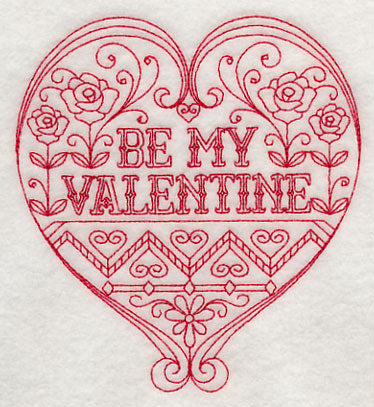 Be My Valentine (Redwork)