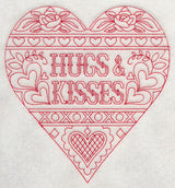 Hugs & Kisses (Redwork)