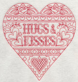 Hugs & Kisses (Redwork)