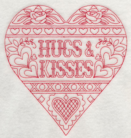 Hugs & Kisses (Redwork)