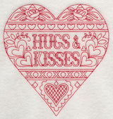 Hugs & Kisses (Redwork)