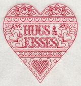 Hugs & Kisses (Redwork)