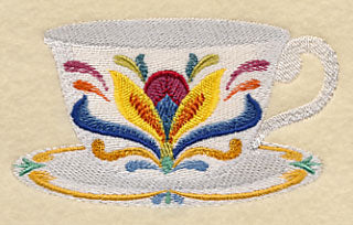 Majolica Tea Party - Teacup 1