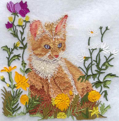 Kitten in Flowers