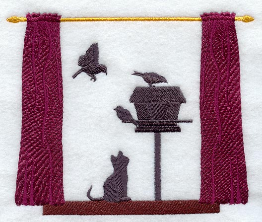 Kitty & Birds Silhouette