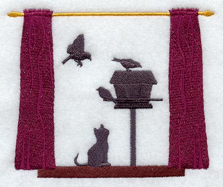 Kitty & Birds Silhouette