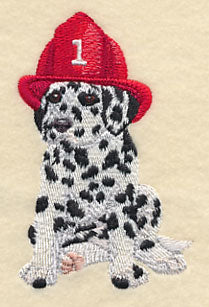 Dalmatian Puppy & Firefighter Helmet