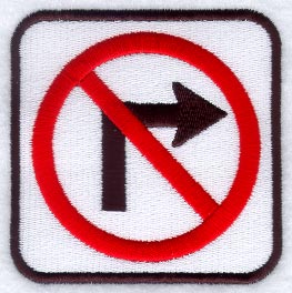 No Right Turn Sign