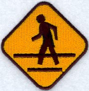 Pedestrian XING sign