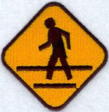 Pedestrian XING sign