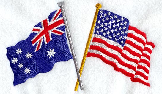 Australian & US Paired Flags
