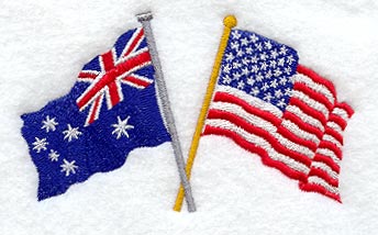Australian & US Paired Flags
