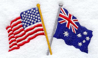 US & Australian paired flags