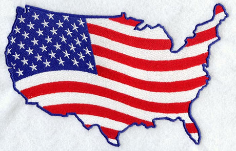 U.S. Outline with Flag