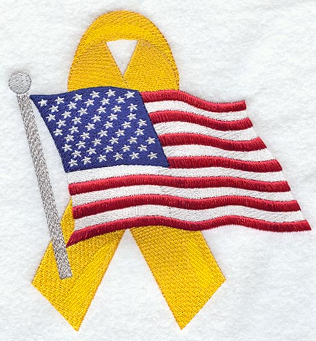 Ribbon & US Flag