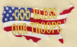 U.S. Outline w/God Bless Our Troops