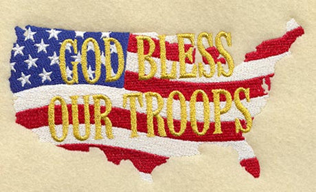 U.S. Outline w/God Bless Our Troops